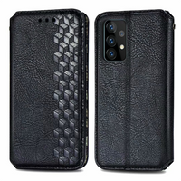 Samsung Galaxy A21S hoesje - Bookcase - Pasjeshouder - Portemonnee - Diamantpatroon - Kunstleer - Zwart