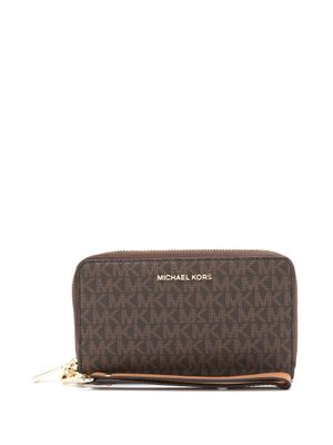 Michael Kors portefeuille Jet Set à logo imprimé - Marron