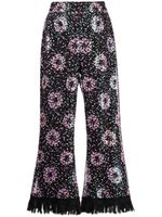 Anna Sui pantalon court à sequins - Noir
