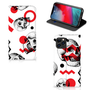 Mobiel BookCase Apple iPhone 11 Pro Skull Red