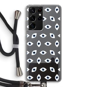 Eyes pattern: Samsung Galaxy S21 Ultra Transparant Hoesje met koord