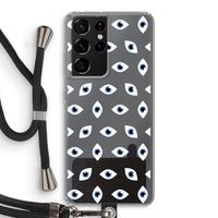 Eyes pattern: Samsung Galaxy S21 Ultra Transparant Hoesje met koord