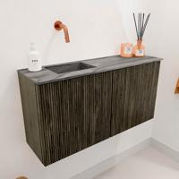 Toiletmeubel Mondiaz Joya Dlux | 80 cm | Meubelkleur Shadow | Faye wastafel Sombra Wasbak Links | Zonder kraangat(en)