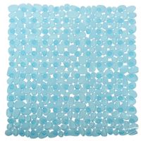 Douche/bad anti-slip mat badkamer - pvc - aqua blauw - 53 x 53 cm - vierkant - thumbnail