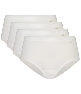 4-Pack midi dames slips - 32418 - ondergoed dames - Biologisch katoenen dames heup slips - Badstof kruisje
