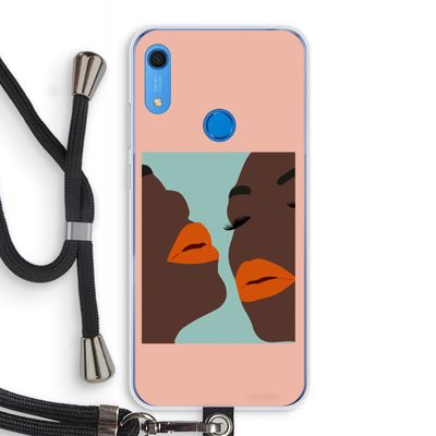 Orange lips: Huawei Y6s Transparant Hoesje met koord