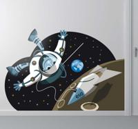 Sticker kind astronaut ruimte