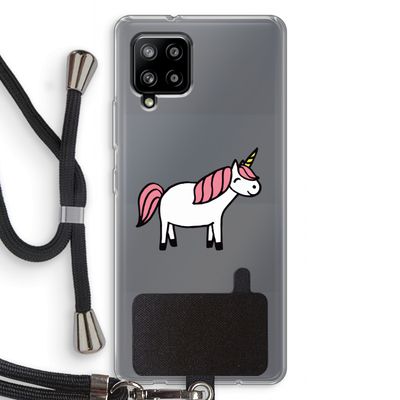 Eenhoorn: Samsung Galaxy A42 5G Transparant Hoesje met koord