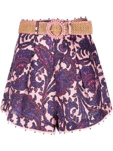 ZIMMERMANN short en crochet à taille haute - Rose