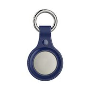 AirTag case Litchi Texture series - siliconen sleutelhanger met ring - blauw