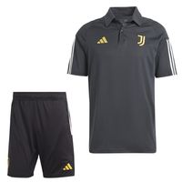 adidas Juventus Polo Trainingsset 2023-2024 Zwart Geel Wit - thumbnail