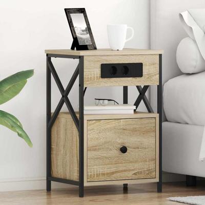 Nachtkastje met lade Sonoma eiken 40 x 31 x 60 cm Bewerkt hout