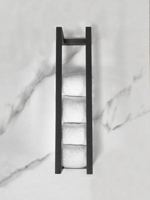 Handdoek rek Wiesbaden Loft | 50 cm | Wandmontage | Staal | Vierkant | Zwart mat