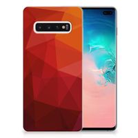 TPU Hoesje voor Samsung Galaxy S10 Plus Polygon Red - thumbnail