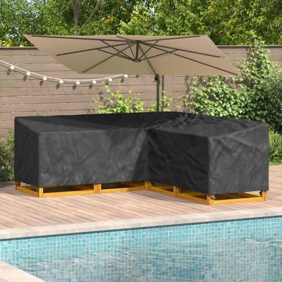Hoes voor tuinmeubelen Zwart 220 x 220 x 80 cm 210D Oxford Stof