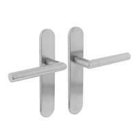 Intersteel Deurklink Hoek 90 graden op op schild blind geborsteld RVS - thumbnail