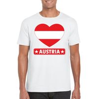 Oostenrijk hart vlag t-shirt wit heren - thumbnail