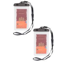 Bellatio Design Telefoonhoesje - 2x - wit - kunststof - 21 x 11,5 cm - waterdicht