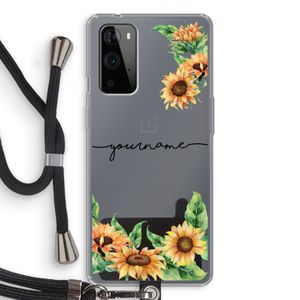 Zonnebloemen: OnePlus 9 Pro Transparant Hoesje met koord