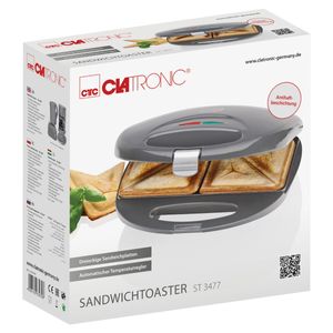 Clatronic ST 3477 sandwich maker 750 W Grijs