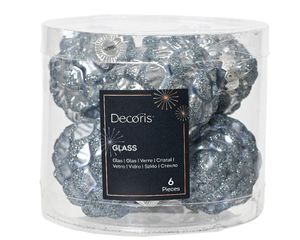 denappel glas d5h7 cm mblw ass 6st kerst - Decoris