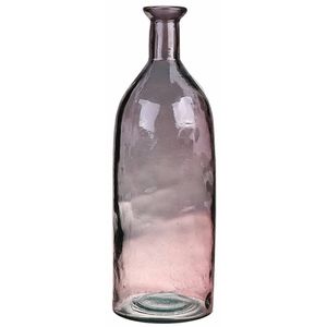 Bellatio Design Bloemenvaas - oud roze transparant gerecycled glas - D12 x H35 cm - Vazen