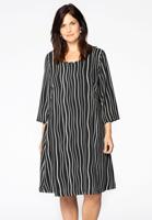 Yoek Jurk wide bottom WAVE | Zwart | Maat 38/40