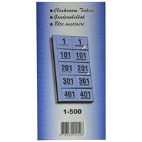 Garderobeblokken nummers van 1 t.e.m. 500, geel