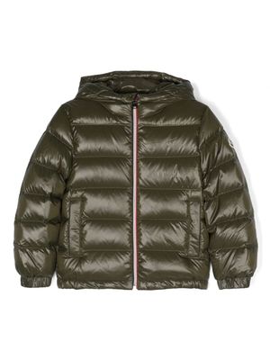 Moncler Enfant doudoune à patch logo - Vert