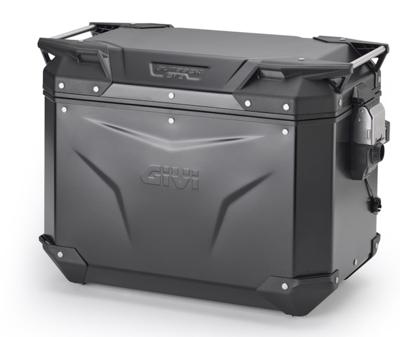 GIVI OBKEV48 Trekker Outback EVO Smart, Topkoffers en zijkoffers voor de moto, Zwart Aluminium Links 48l