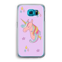 Roze eenhoorn: Samsung Galaxy S6 Transparant Hoesje