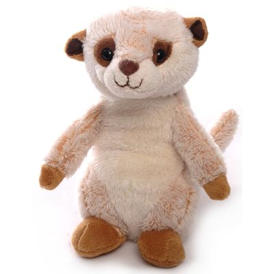 Inware pluche stokstaartje knuffeldier - beige - staand - 16 cm