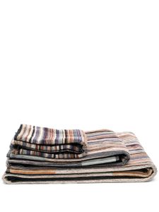 Missoni Home serviette en coton à rayures - Marron