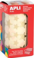 Apli Kids stickers op rol, ster, 2360 stuks, metallic goud - thumbnail