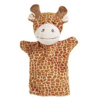 Pluche handpop giraffe 23 cm