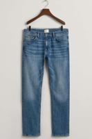 GANT Regular Fit Jeans donkerblauw, Effen