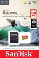 SanDisk Extreme microSDXC UHS-I U3-geheugenkaart SDSQXAH-064G-GN6AA - 64 GB - thumbnail