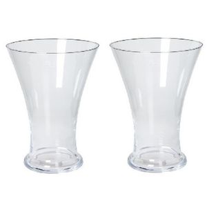 2x Taps uitlopende vaas glas 30 cm