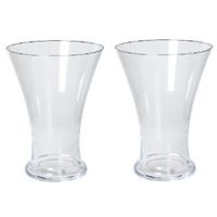 2x Taps uitlopende vaas glas 30 cm