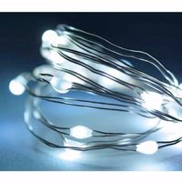 Lumineo draadverlichting zilverdraad 20 witte led lampjes - 95 cm - Lichtsnoeren - thumbnail