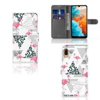 Huawei Y6 (2019) | Telefoonhoesje | Met pasjeshouder | Flamingo Triangle