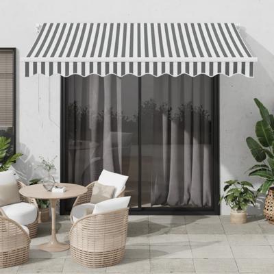 Luifel automatisch uittrekbaar 300x250 cm antracietkleur en wit