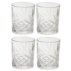 Cook Concept Cocktail Drinkglazen - Luxe relief - transparant - glas - set 4x stuks - 300 ml