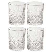 Cook Concept Cocktail Drinkglazen - Luxe relief - transparant - glas - set 4x stuks - 300 ml Cook Concept Cocktail Drinkglazen - Luxe relief - transparant - glas - set 4x stuks - 300 ml