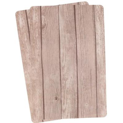 Cosy & Trendy Tafel Placemats - beige- houten planken print - pvc - 44 x 28 cm - Onderleggers