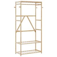 Kledingrek met schappen 80x40x175 cm bamboe