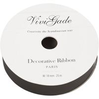 Creativ Company Cadeaulint, b: 18 mm, matt, zwart, 25 m/ 1 rol