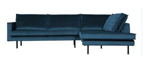 BePureHome Hoekbank 'Rodeo' Rechts, Velvet , kleur Blauw