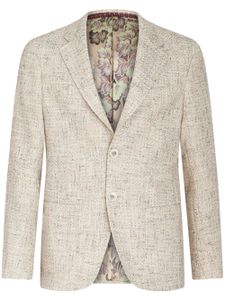 ETRO blazer en tweed à simple boutonnage - Tons neutres