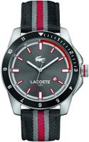 Lacoste horlogeband 2010810 / LC-72-1-27-2609 Leder Zwart 22mm + zwart stiksel